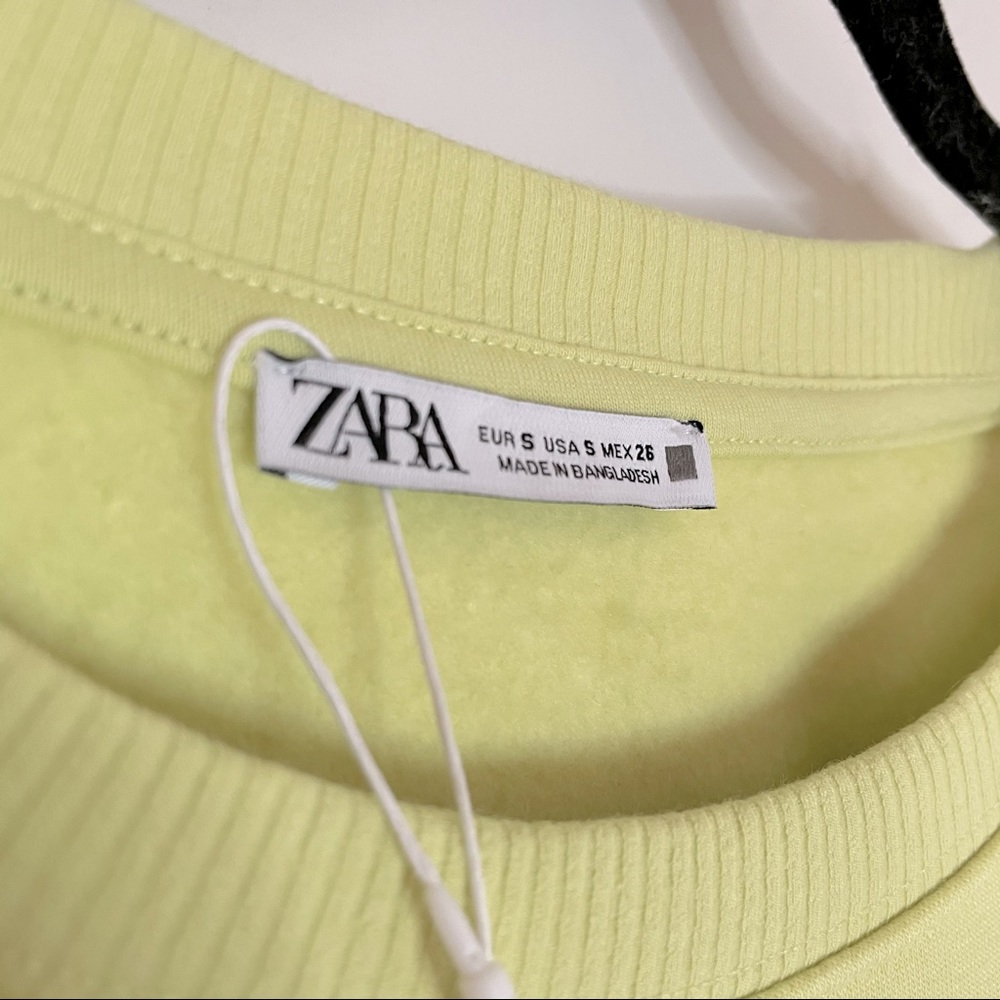 NWT Zara Yellow Balloon Sleeve Sweater - Picture 2 of 5